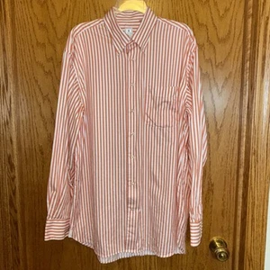 Peter Millar Shirt Mens Large Coral Orange Long Sleeve Button-Up Comfort Cotton - Picture 1 of 12