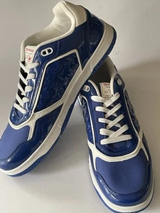 Scarpe sneakers basse uomo True Religion Jones blu vernice 12 nuove con etichette rare! - Foto 1 di 8
