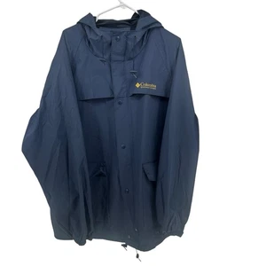 Vintage Columbia Mens Rain Jacket Navy Full Zip Long Sleeve Hooded Size XL - Picture 1 of 11