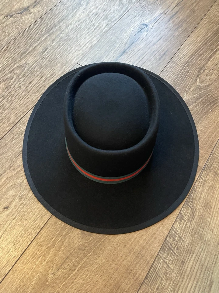 Olive & Pique 100% Wool Felt Black Gambler Hat - Image 1 of 4