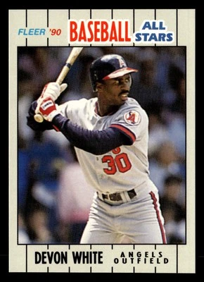 1990 Fleer Baseball All-Stars #42 Devon White - Image 1 of 2