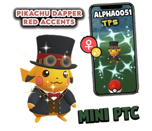 Pokemon Shiny Pikachu Female Dapper Red Accents Mini P T C 60k - Bild 1 von 1