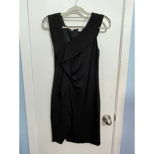 H By Halston Dress Size 2 Black Cocktail Ruched Ruffled Whimsygoth Cocktail - Picture 1 of 8