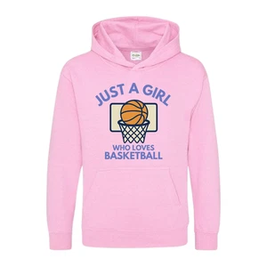 Just A Girl Who Loves Basketball Hoodie T-Shirt - perfektes Geschenk für Basketballfans - Bild 1 von 7