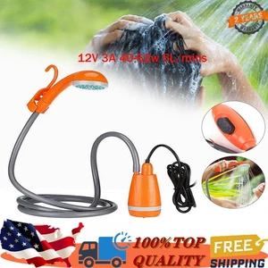 40-62W 12V Portable Outdoor Shower Head Water Pump Camping Hiking 5L / Mins - Picture 1 of 20