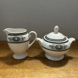 Mikasa HK 305 Victorian Crest Creamer & Sugar At With Lid - Picture 1 of 14