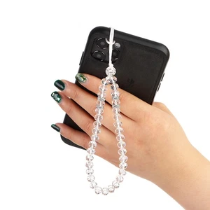 Short Non-slip Mobile Phone Lanyard Fashion Crystal Beads Phone Hanging Chain - Picture 1 of 16