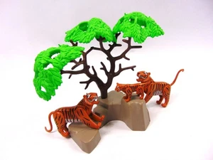 Playmobil Tigerfamilie Figuren mit Baum und Felsen | Zoo / Safari / Wild | 6645 - Bild 1 von 5