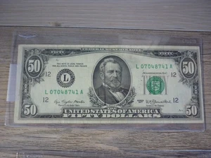 VINTAGE SERIES 1977 $50 DOLLAR BILL FEDERAL RESERVE NOTE - Picture 1 of 2