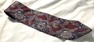 Robert Talbott Paisley Silk Tie Burgundy Navy Hand Sewn Made in USA - Picture 1 of 4