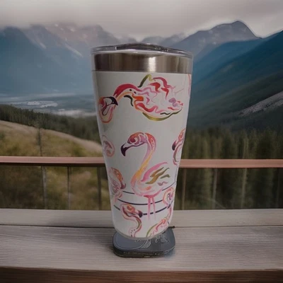 Tervis Tumbler Flamingo Swirl 20 Oz. Copo para bebidas de aço inoxidável - Imagem 1 de 4