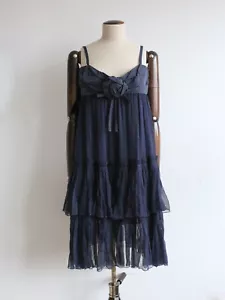 Christian Dior by John Galliano A/W08 Navy Silk Chiffon Babydoll Dress - Picture 1 of 9