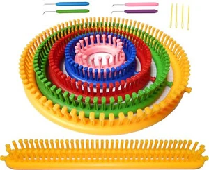 Round Knitting Loom Set Long Knitting Board Weave Loom Craft Yarn Kit DIY Tool - Picture 1 of 6
