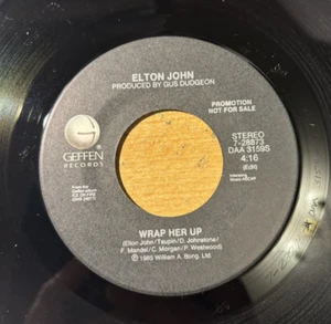 ELTON JOHN FEAT. GEORGE MICHAEL * WRAP HER UP * US PROMO SINGLE GEFFEN 7-28873 - Picture 1 of 2