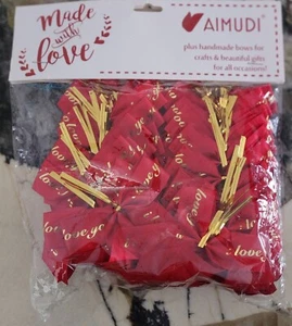 3.5" Red Twist Tie Bows 50PCS – Gift Wrap, Crafts, Party Favors, New - Picture 1 of 2