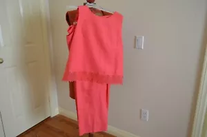 BEAUTIFUL VINTAGE 90's EMBROIDERY HOT PINK PANT SUIT BY JENNIFER EDEN - Foto 1 di 9