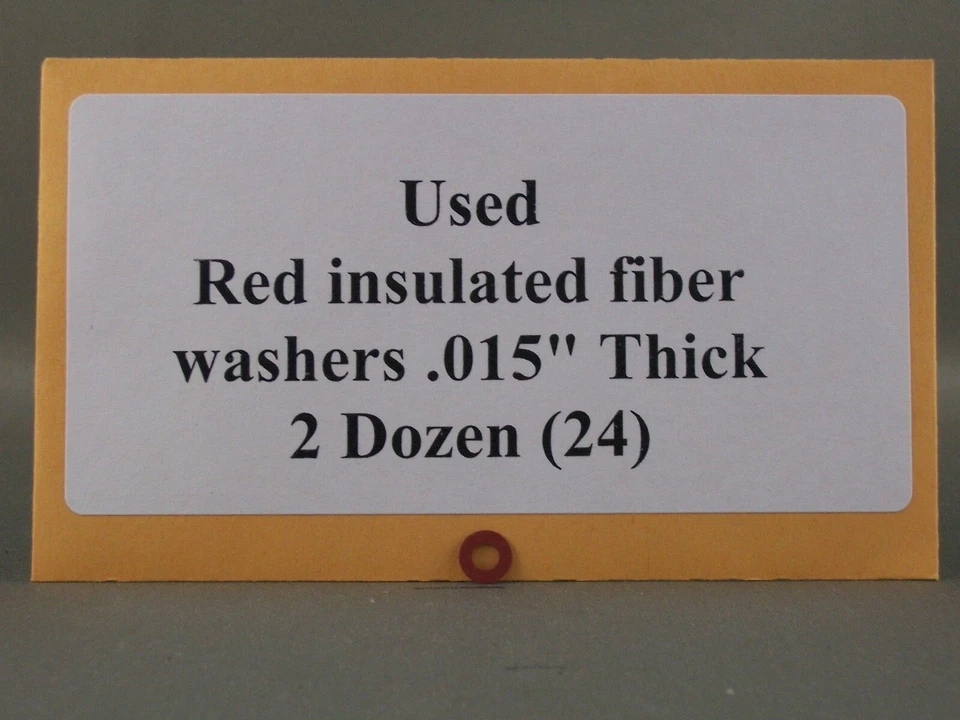 Used - Red - Insulated Fiber Washers .015" Thick - 2 Dozen - Image 1 of 1
