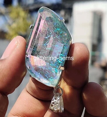 Nuevo En Caja Colgante Piedra Preciosa Plata Sólida 925 Corte Cuarzo Rutilado IGL 167.35 S Foto 1 de 4