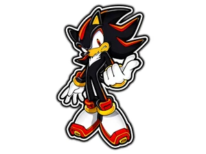 Calcomanía adhesiva de vinilo retro impermeable Shadow The Hedgehog troquelada - Imagen 1 de 1
