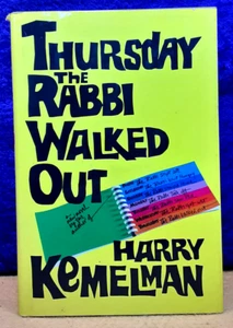 Thursday The Rabbi Walked Out; Harry Kemelman; Morrow; 1978; 1st ed; hbdc; EX - Picture 1 of 3