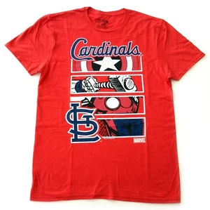 ST LOUIS CARDINALS Official MLB Marvel Graphic Panel Art Team Spirit Tee Shirt - Picture 1 of 1