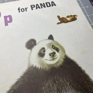 Vtg P Panda Rabbit 1960s Alphabet Print Wall Art 9 X 12 “ - Picture 1 of 24