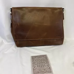 Leabags Kuriertasche für Herren, Leder, Schultergurt, Klappenverschluss, braun - Bild 1 von 10