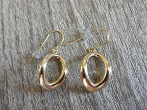 Neu Nancy B Mode 14K Gelbgold kleine ovale Ohrhänger 14K YG - Bild 1 von 10
