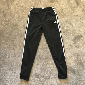 Adidas Track Pants Joggers 3 stripe Size Large Kids 14-16 Black - Picture 1 of 8