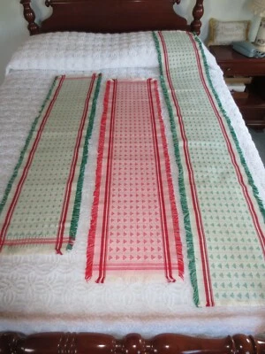 3 WOVEN HOLIDAY CHRISTMAS Table RUNNERS - 12-1/2" Wide by 52" & 73-1/2" Long - Image 1 of 4