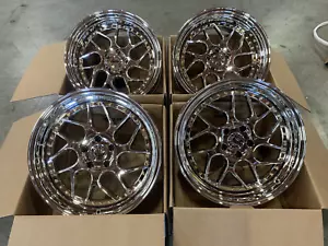 19x9.5 +15 F, 19x10.5 +15 R,Aodhan DS01 5x114.3 Vacuum Chrome Wheels (Used Set) - Picture 1 of 8