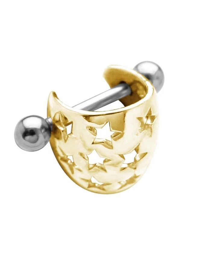 316L Surgical Steel Ear Cartilage Cuff Helix Shield Stars 16 Gauge 16G - Image 1 of 1