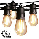 48Ft String  15+3 Bulbs Ip65 Waterproof Globe  For Garden  L6v5