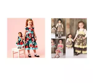 GIRLS DRESS & Matching 18" DOLL Dress PATTERNS McCalls 6875 or Simplicity 1793 - Picture 1 of 7