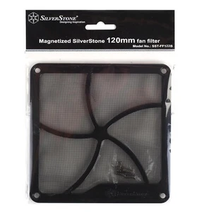 SilverStone FF122B 120mm Lüfterabdeckung Staubfilter Magnet-Montage schwarz NEU - Bild 1 von 2