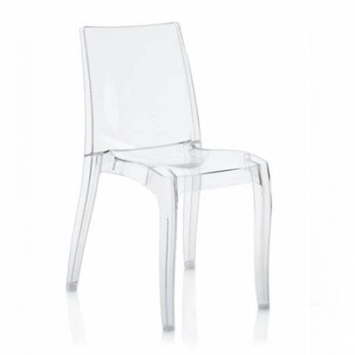 SEDIA TRASPARENTE POLICARBONATO MOD. CRISTAL LIGHT IMPILABILE 50X54X84H CM - Immagine 1 di 1