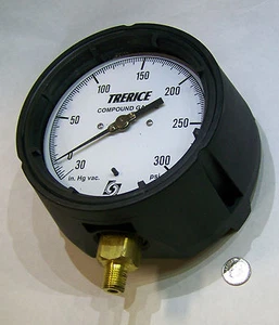 HO TRERICE 450B 30-0-300PSI 845031A7002 NEW PANEL GAUGE 0-300 PSI 0-30 IN VAC 5 - Picture 1 of 10