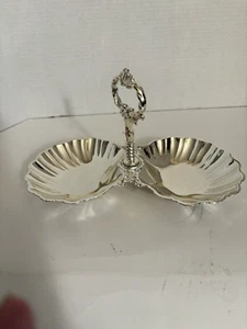 FB ROGERS SILVER Double Shell Bonbon F-922 Dish Tray Decor Japan Vintage - Picture 1 of 7