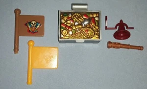 Mini Toy Pirate Figure Accessories: Flags-Treasure Chest Bottom-Bell-Telescope - Picture 1 of 5