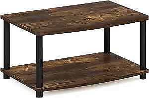  Turn-N-Tube No Tools 2-Tier Elevated TV Stand, Amber Pine/Black 