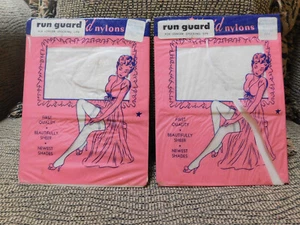 *New* 2 Packages Vintage White Tex Maid Nylons Seamless Run-Guard 8 1/2 - 28 - Picture 1 of 4