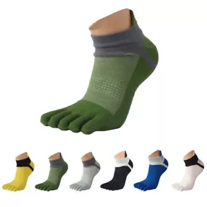 Men's Five Toe Cotton Socks Pure Sports Trainer Running Finger Socks Breathable✔ - Picture 1 of 18