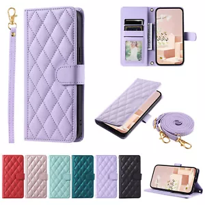 Crossbody Leather Wallet Case Flip Stand Phone Cover For iPhone 16E 16 Pro - Picture 1 of 151
