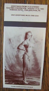 1992 GIRLIE LIVE MODEL GIRL: PHILADELPHIA (TAN COLOR MATCHBOOK MATCHCOVER) -A12 - Picture 1 of 1
