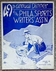 1953 Philadelphia Sports Writers Assoc. 49th Annual Dinner Program VINTAGE - Picture 1 of 3