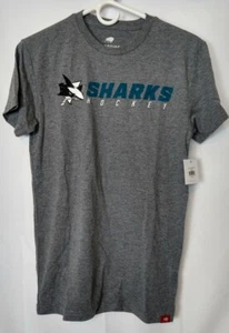 Herren Haie Hockey grau Kurzarm T-Shirt Small - Bild 1 von 4