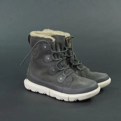 Sorel Waterproof Boots Women's 9 Explorer II Joan Gray Faux Fur NL4462-02 - Image 1 of 4