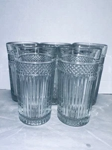 5 Stück Vintage Libbey Radiant Cut Trinkgläser Selten 15 Unzen Eistee Becher - Bild 1 von 10