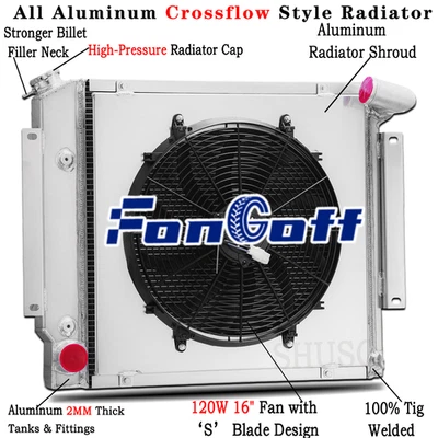 3-Row Radiator Shroud Fan Fit 1971-1980 1973 International Scout II Harvester V8 Foto 1 de 4