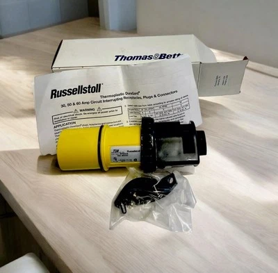 T&B Thermoplastic DuraGard Waterproof 9P54U2 Male 50A 250VAC Plug Connector New - Image 1 of 4